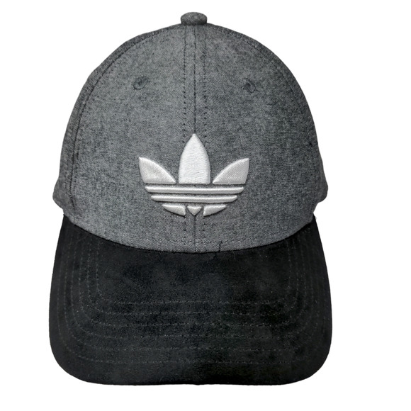 Adidas Men's Snapback Hat Gray Size OSFM Embroidered Trefoil Logo PolyCotton - Picture 1 of 7